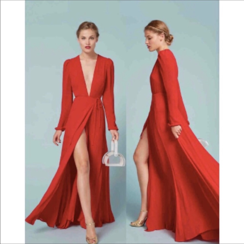 REFORMATION Thea dress in red XS